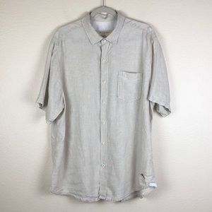 Tommy Bahama Linen Button Down Short Sleeve Shirt Sz L